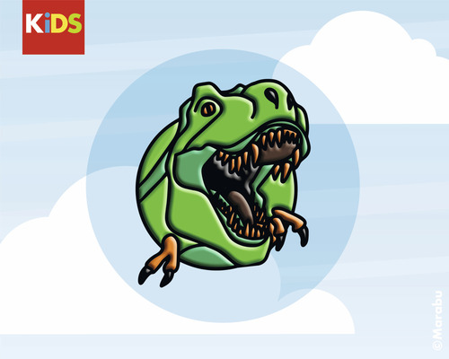 Illustratie van een groene Tyrannosaurus Rex