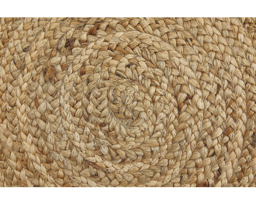 Close-up van een rond vloerkleed van jute