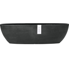 Zwarte plantenbak in ovale vorm