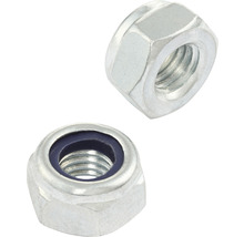Twee metalen borgmoeren met kunststof ring