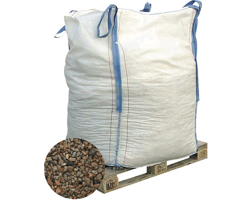 EXCLUTON Split Graniet rood 8-16 mm, Bigbag 1000 kg Big Bag met siergrind op een pallet