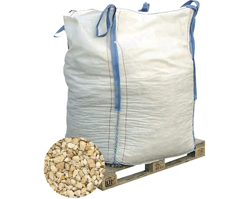 EXCLUTON Split Yellow Sun geel 8-16 mm, Bigbag 1000 kg Big Bag met grind op een pallet