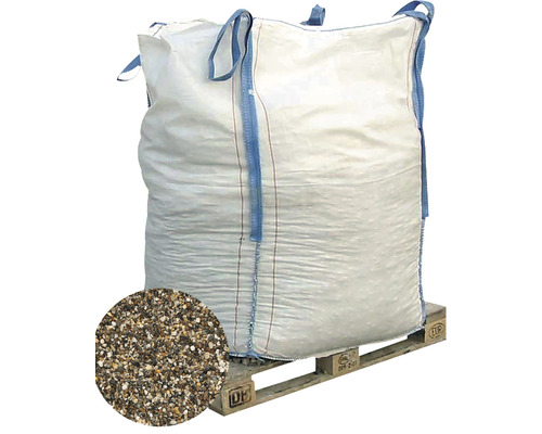 EXCLUTON Grind Limburgs bont 2-5 mm, Bigbag 1000 kg Big bag met grind op een pallet