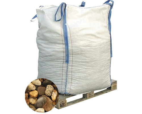 EXCLUTON Limburgs Siergrind beige/bruin 30-60 mm, Bigbag 1000 kg Big Bag met siergrind op een pallet