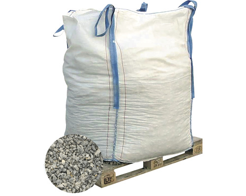 EXCLUTON Split Artic Blue blauw-grijs 8-16 mm Bigbag 1000 kg Big bag gevuld met grind op een pallet