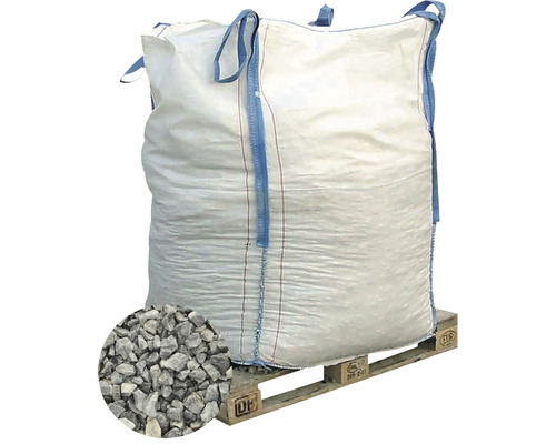 EXCLUTON Split Artic Blue blauw-grijs 16-25 mm, Bigbag 1000 kg Big Bag met steenslag op een pallet