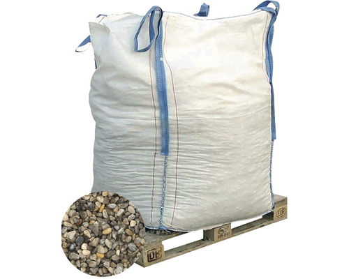 EXCLUTON Split Baltic Grey 8-12 mm Bigbag 1000 kg Big Bag gevuld met siergrind op een pallet