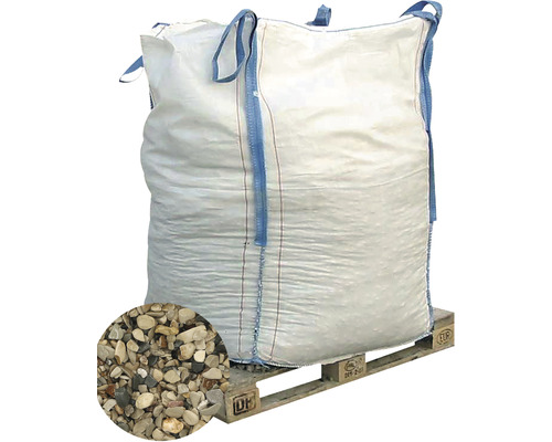 EXCLUTON Grind Gletsjer bruin/grijs 8-16 mm, Bigbag 1000 kg Big Bag gevuld met grind op een pallet