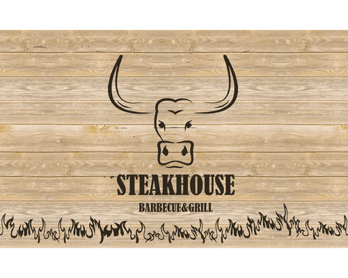 LILENO HOME Barbecuemat Steakhouse plank bruin 75x120 cm