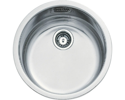 Ronde roestvrijstalen spoelbak met afvoer