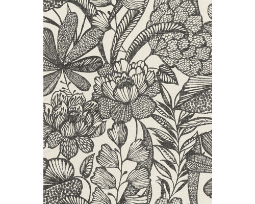 RASCH Vliesbehang 555325 Lirico bloemen wit Close-up van een stof met een bloemmotief