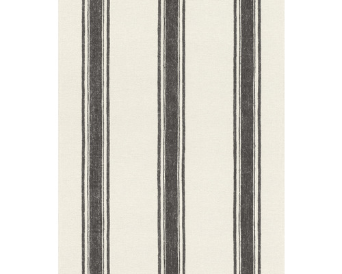 RASCH Vliesbehang 555639 Lirico strepen wit/zwart Gestreept doek