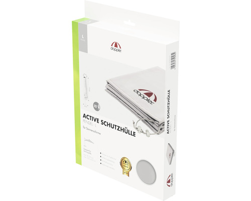 Verpakking van een beschermhoes voor parasols van Doppler