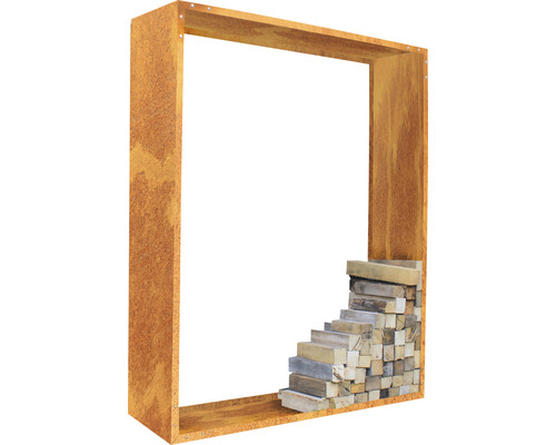 Decoratief houten frame met stapel hout