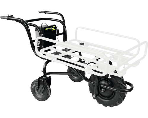 Gemotoriseerde kruiwagen met drie wielen en Zipper-logo