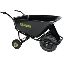 Zwarte gemotoriseerde kruiwagen met twee wielen