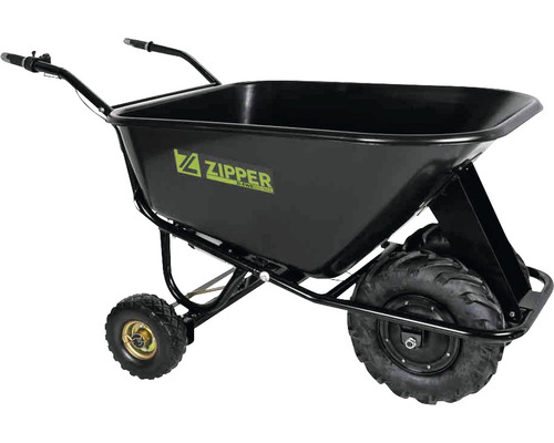 Zwarte gemotoriseerde kruiwagen met twee wielen