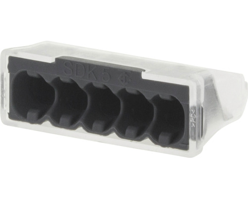 Vijfvoudige verbindingsklem voor elektrische leidingen