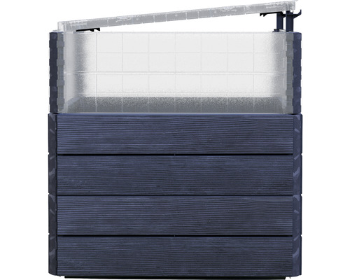 Houten en kunststof plantenbak met broeibakopzetstuk