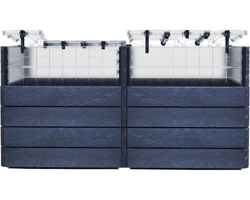 Houten en kunststof plantenbak met irrigatiesysteem