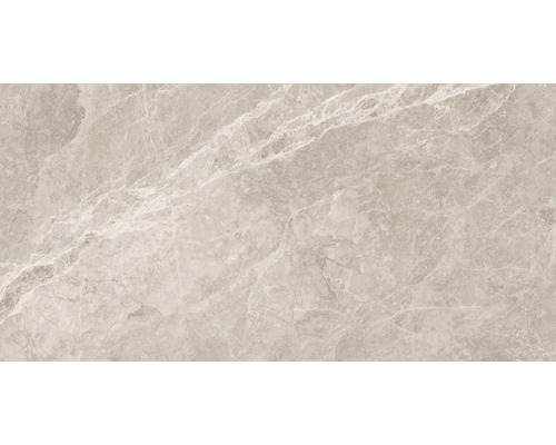 Close-up van een beige marmeren tegel met adering