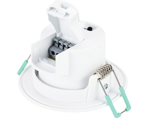 Plafondinbouwspot met aansluitklemmen en bevestigingsveren