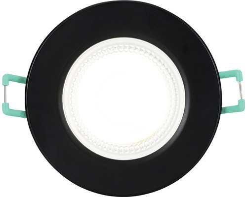 Inbouwspot met ronde, zwarte fitting