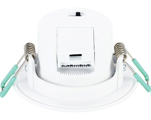 Detail van een inbouwspot met bevestigingsveren