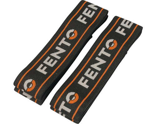 Twee spanbanden met bedrijfslogo