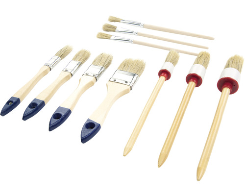 Diverse penselen met houten handvat voor schilderwerkzaamheden