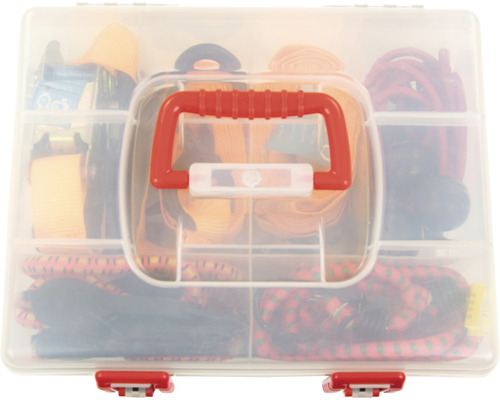 Assortimentsdoos met spanbanden en elastische koorden