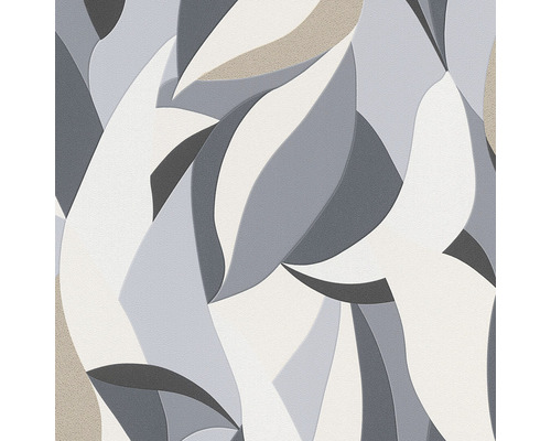 ERISMANN Vliesbehang 10331-15 Elle Decoration 3 grafisch zwart Behang met abstract bladerdesign voor wanddecoratie