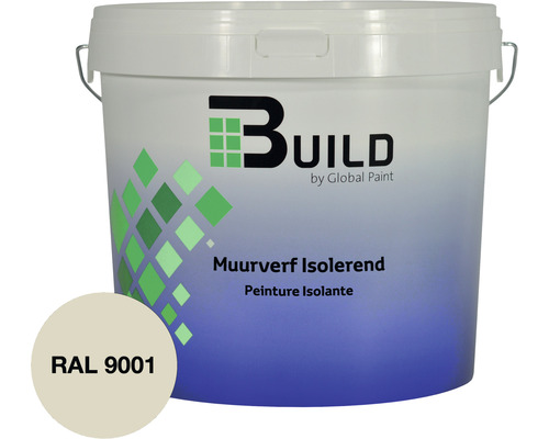 BUILD Muurverf isolerend mat RAL 9001 10 l