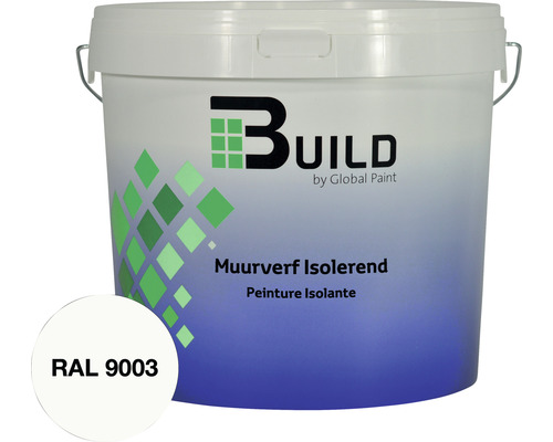 BUILD Muurverf isolerend mat RAL 9003 10 l Emmer isolerende muurverf