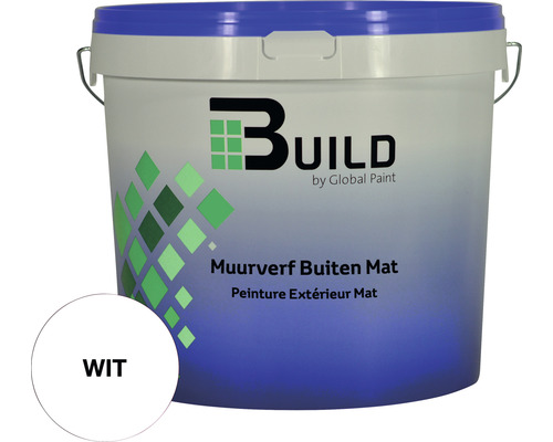 BUILD Muurverf buiten mat wit 10 l