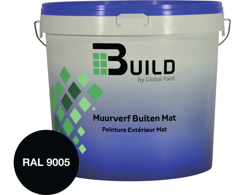 BUILD Muurverf buiten mat RAL 9005 5 l