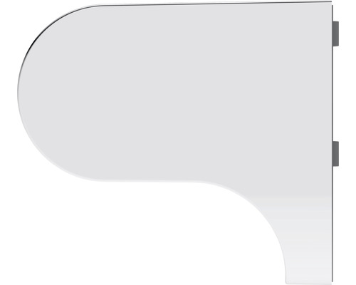 Glazen plank met afgeronde hoeken