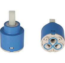 Keramische cartridge voor kranen, twee aanzichten