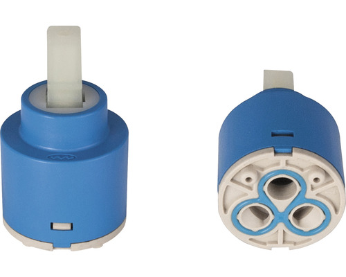 Keramische cartridge voor kranen, twee aanzichten