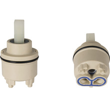Keramische cartridge voor kranen, twee aanzichten