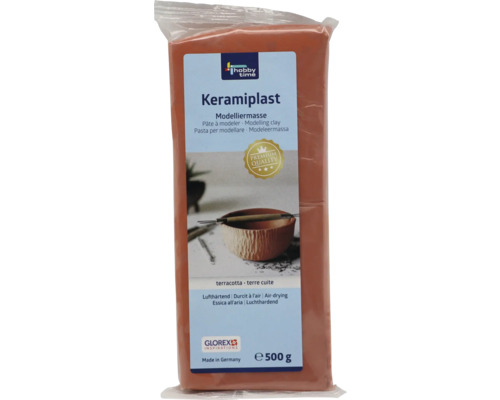 GLOREX Keramiplast boetseerklei terracotta 500 gram Keramiplast Modelleermassa Terracotta 500 gram