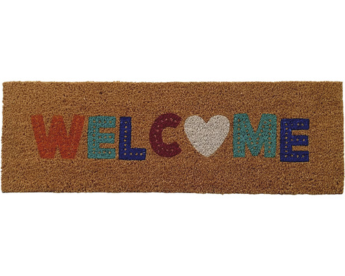 Kokosvezel deurmat met het opschrift welkom