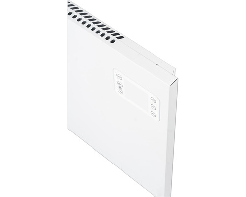 Witte radiator met digitaal bedieningspaneel