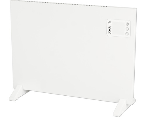 Vlakke radiator met bedieningselementen en poten