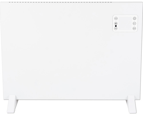 Witte convectorradiator met bedieningselementen