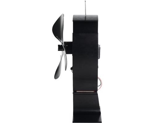 Zwarte kachelventilator voor betere warmteverdeling