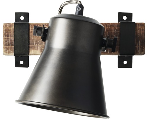 Wandlamp van metaal en hout