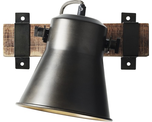 Wandlamp van metaal en hout