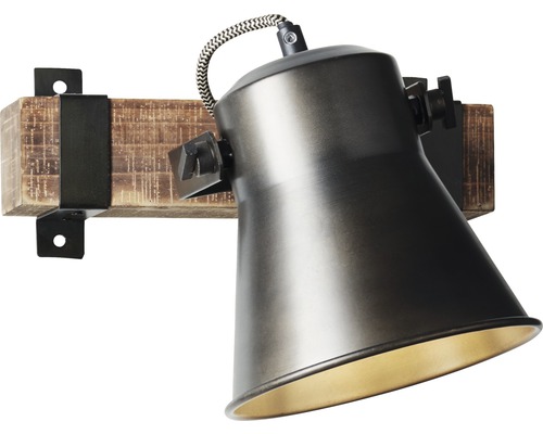 Wandlamp met hout en verstelbare lampenkap