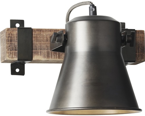 Wandlamp van hout en metaal